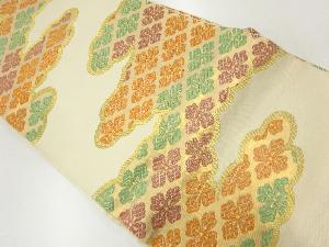 アンティーク　三風魯　霞に花菱模様織出し全通袋帯（材料）